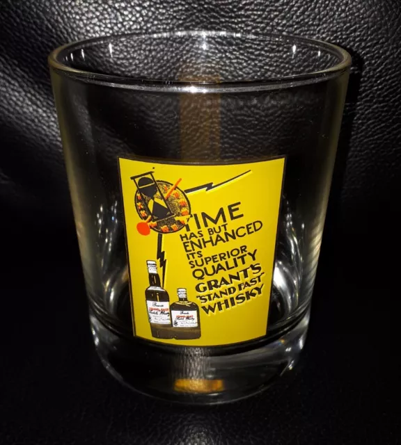 Rare Collectable Grants Stand Fast Scotch Whisky Glass In Great Used Condition