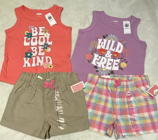Lot Of 2 Old Navy Tank Tops Circo Shorts Retro Print Outfits Floral Be Cool NWT