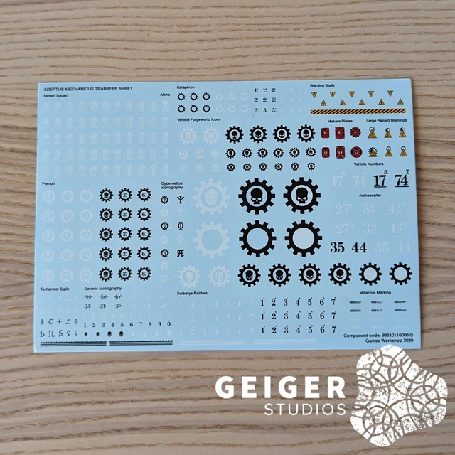 WARHAMMER 40K TOME KEEPERS Transfer Sheet Waterslide Decals Unused £18.