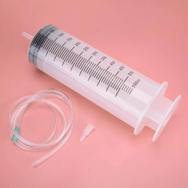 Oil Suction Vacuum Transfer Syringe Pump Extractor Gearbox 550ml Plastic