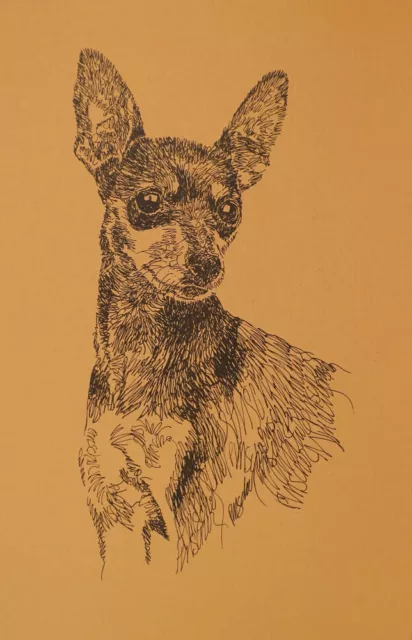 Miniature Pinscher - Rainbow Bridge Personalized Kline dog art lithograph. #81