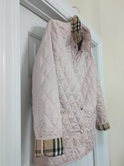 Burberry London Diamond Quilted Jacket Pink Size Small Nova Check Ashurst? 2