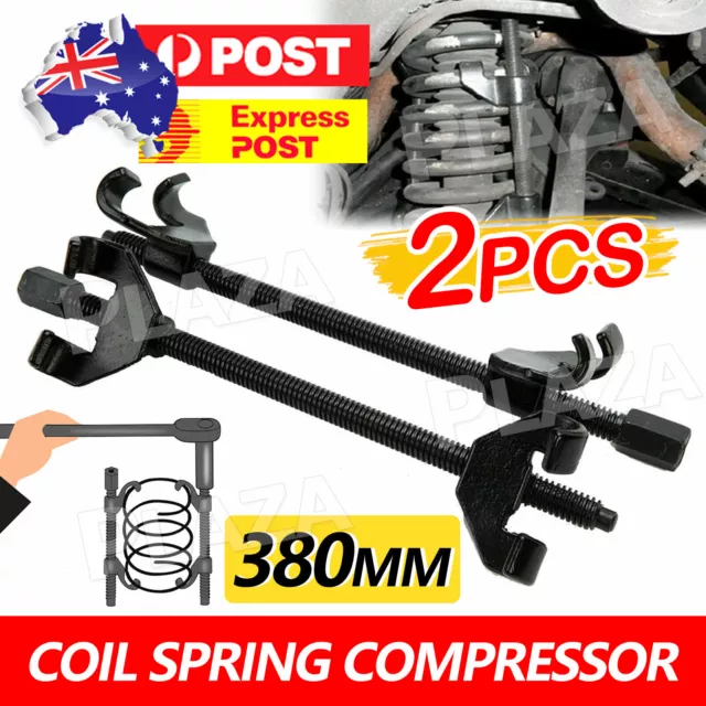 2x Coil Spring Compressor 380MM Black Heavy Duty Car Truck Auto Clamp Tool