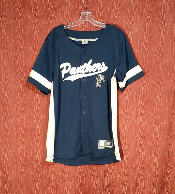 COLOSSEUM FIU Short Sleeve  T-Shirt Jersey Navy/Yellow/ White Button Youth XL
