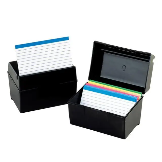 Tops Products ESS01351-6 Oxford Plastic Index Card Box  3 x 5 in. - 6 Each