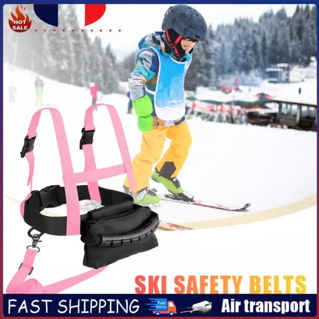 Children Snowboard Training Harness Adjustable Walking Safty Belt (Pink) FR