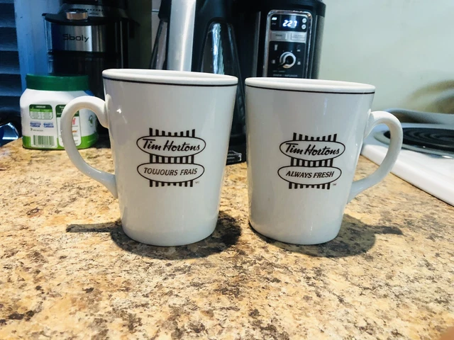 2 Tim Hortons Coffee Tea Mugs Retro in Restaurant MEDIUM Ceramic Genuin Steelite