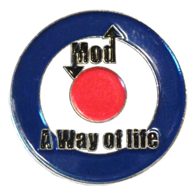 MOD A WAY OF LIFE Target Roundel Scooterist Metal Scooter Bike Enamel Badge NEW