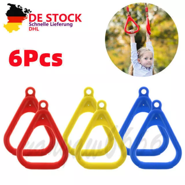 6Pcs Kinder Schaukelringe Outdoor Gym Trapez Schaukel Zubehör Gymnastik NEU M9A6