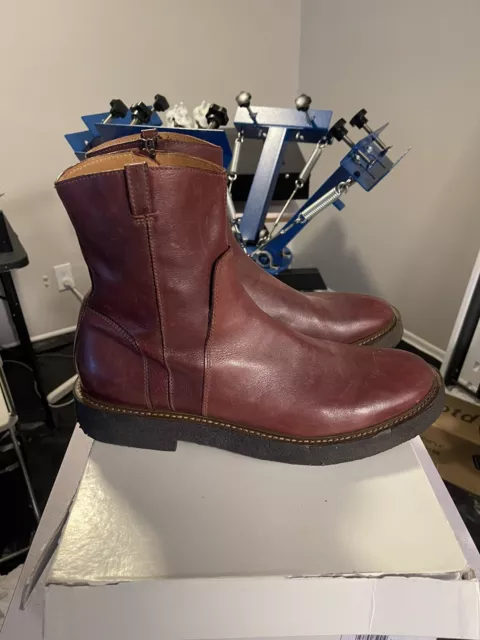 Maison Martin Margiela Men’s Maroon Gum Sole Boots Size 45/ US 12