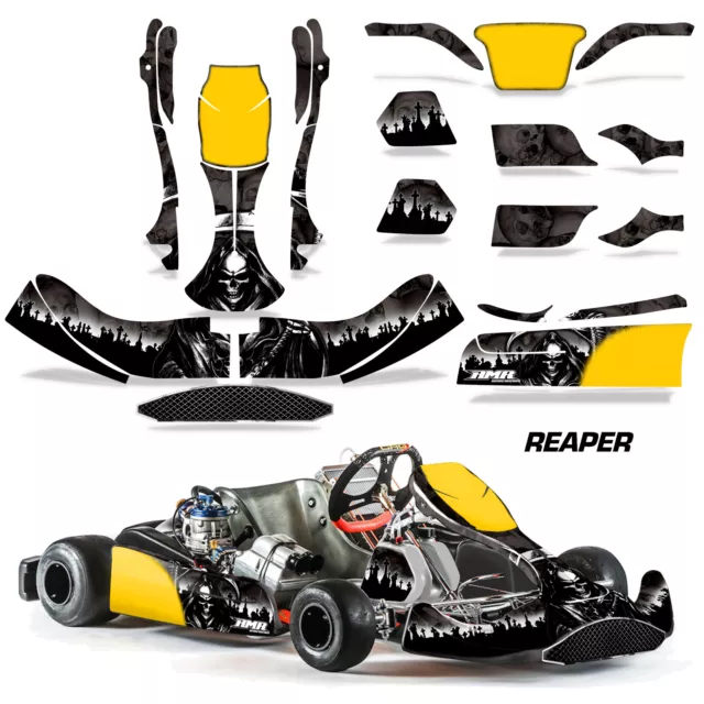 Go Kart Graphics Kit Decal Sticker Wrap For CRG New Age NA3 Reaper Black