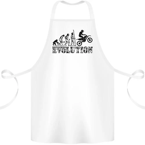 Evolution of Motorcycle Motorbike Biker Cotton Apron 100% Organic