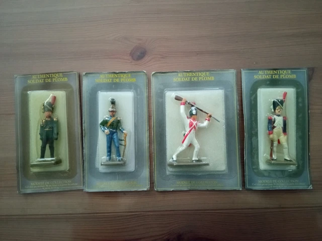 Lot De 8 Figurines Starlux – Soldats Musiciens Infanterie Premier Empire, Plomb Peint