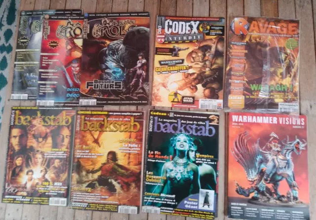 lot 9 revues de Jeu de Rôle Backstab, Codex, Ravage Warhammer Visions