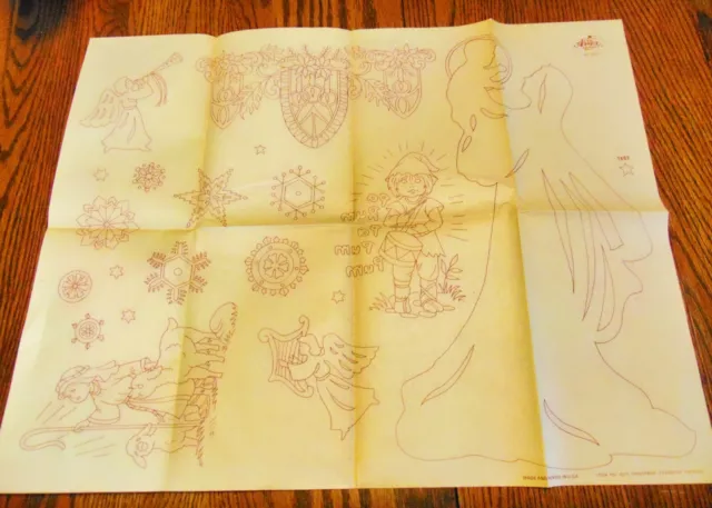 Hoja de transferencia de hierro sobre hierro de Navidad Artex vintage ángel 13 diseños originales baterista