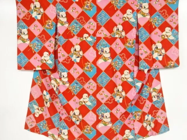 09507# Japanese Kimono / Antique Juban / Gosho Doll