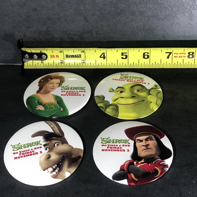 Shrek Button DREAMWORKS MOVIE LOT Shrek, Shrek 2, Shrek The Third, & Shrek The Halls ...