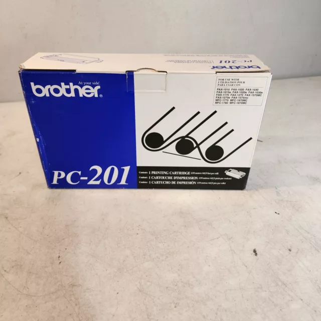Brother PC-201 Printing Cartridge Two Pak Black Fax 1177 Genuine New OEM Sealed