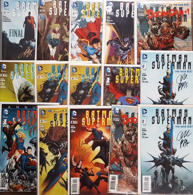 Batman / Superman (2013) #1-12 + Annual 1 EACH SIGNED w/ Notarized WOS You Pick!