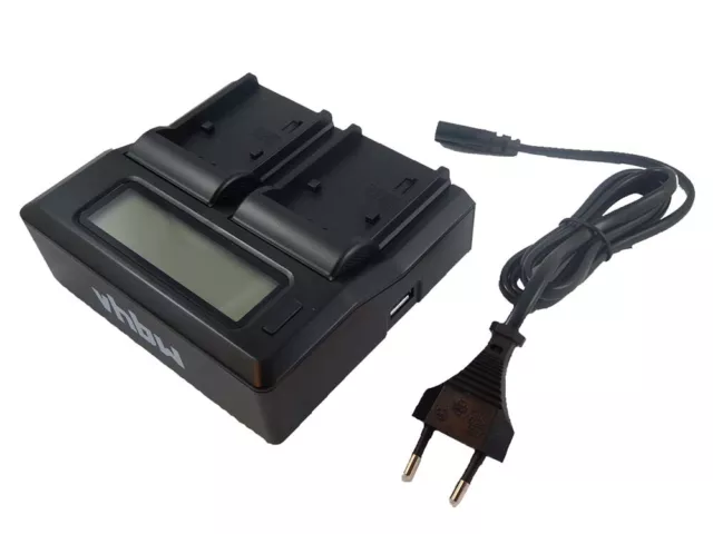 2in1 DUAL CHARGER + DISPLAY for Olympus Camedia C-5060 wide Zoom