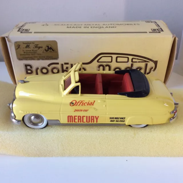 1/43 BROOKLIN MODELS MERCURY CONVERTIBLE INDIANAPOLIS PACE CAR BRK.15 x 1950