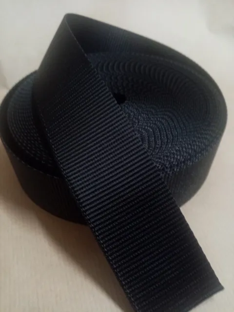 Riemen, Gurtband Polyester 38mm breit | schwarz 10 Meter Rolle
