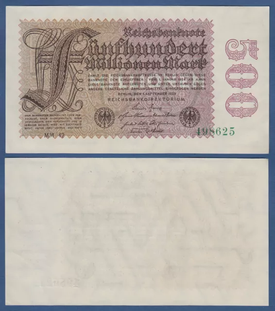 500 Millionen Mark 1923 fast KASSENFRISCH / aUNC Ro.109 d