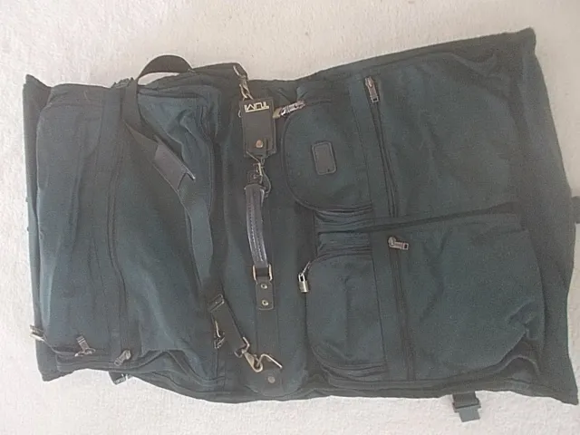 Tumi Green Ballistic Nylon Garment Suit Bag w Strap Luggage Bi-Fold 4