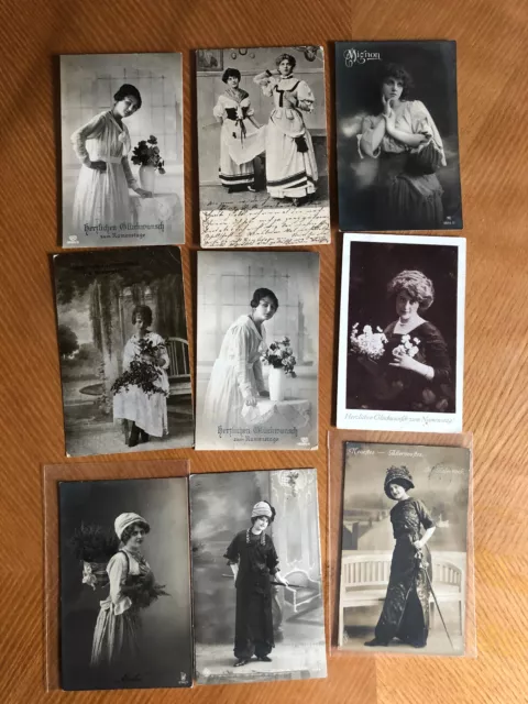 9 alte Ansichtskarten vor 1945 Frauen Konvolut Sammlung