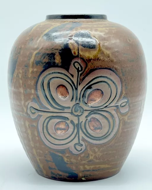 Vintage OMC Otagiri Small Brown Ceramic Bud Vase C. 1960s-70s