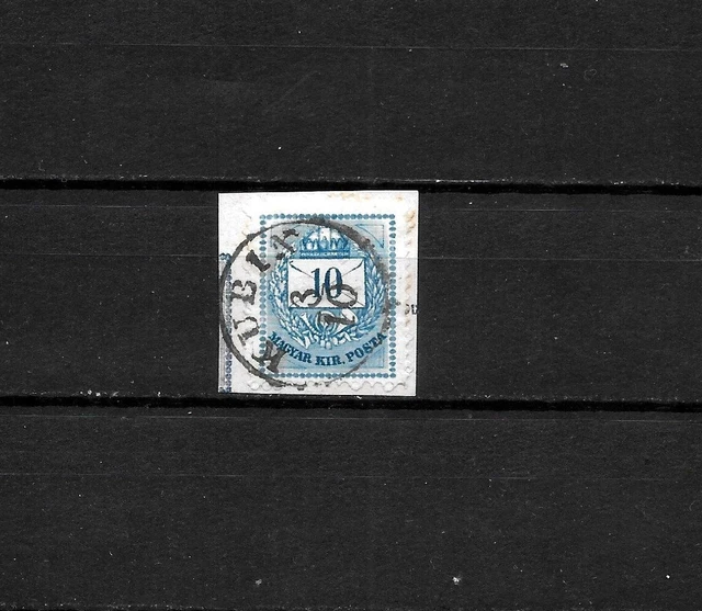 Hungary 10 kr 1874 issue Perf 13 stamp on parcel card sheet CENTRAL KUBIN GUD35
