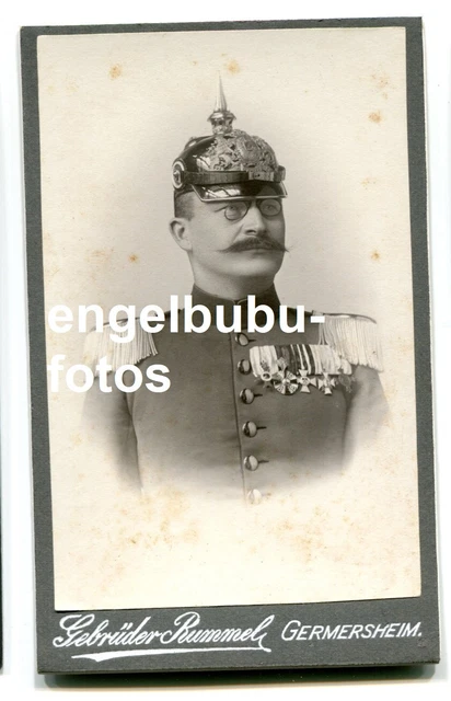 PORTRAIT-FOTO - CDV - Germersheim - ORDENSPANGE - Zähringer Löwe & Roter Adler