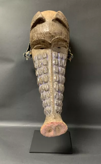 Rare Chokwe Pig Mask With Stand