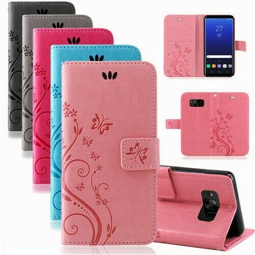 Étui Portable pour Samsung Coque Téléphone Fleurs Rabattable Portefeuille Housse