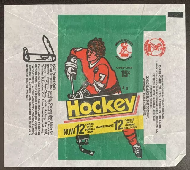 (HCW) Hockey Wax Wrapper - 1977-78 WHA O-Pee-Chee - Pocket Knife W17