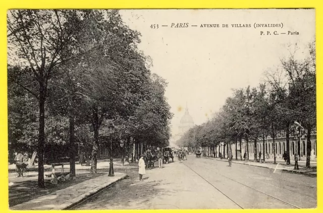 cpa RARE Précurseur 75 - PARIS Avenue de VILLARS (Invalides)