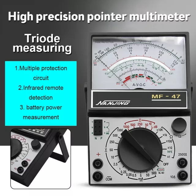 Vintage Analog Multimeter Voltmeter Ammeter Ohmmeter Tester Meter OHM Volt AC/DC
