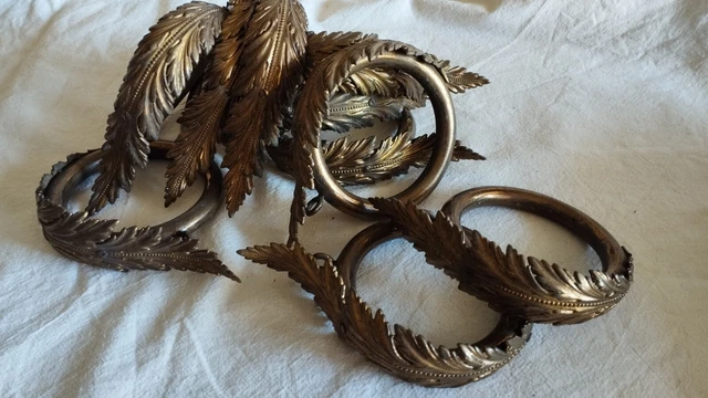 Lot De 10 Anneaux De Rideau Métal Bronze – Diamètre Intérieur 50 Mm, Épaisseur 4 Mm – Avec Crochets Et Clips, Pour Tringle Facile
