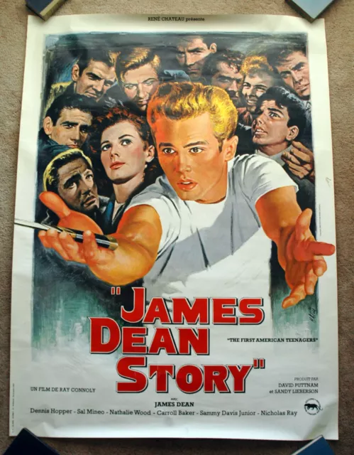 Vintage Original 1980 JAMES DEAN STORY Movie Poster Film Art 1sh France