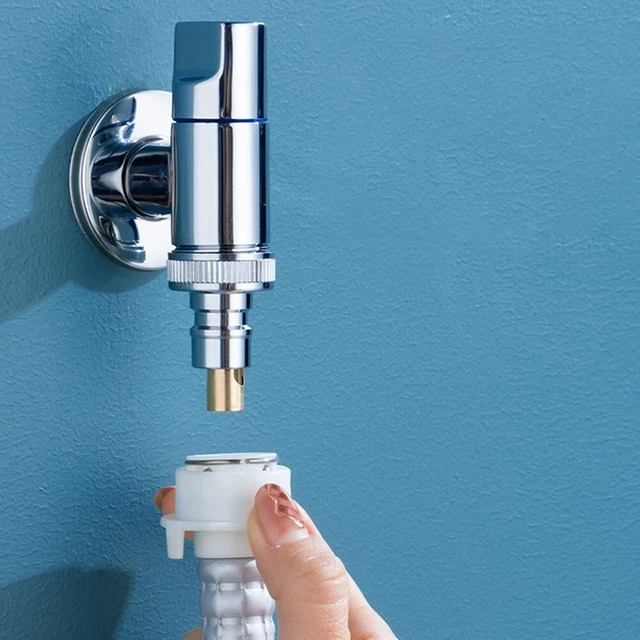 "Grifo de agua de alta calidad 4 puntos boca cobre piscina grifo plata universal G1/2\"