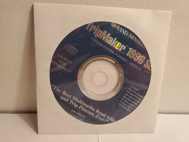 CD-Rom Rand McNally TripMaker 1996 SE P/n 75N9379 pour Windows