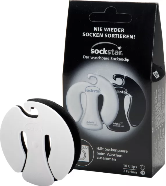 SOCKSTAR SOCKENKLAMMERN SOCKENCLIPS 10 Stück in der Edition Black & White