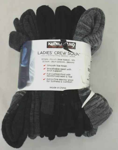 Kirkland Signature Ladies Extra Fine Merino Wool Socks 4 pr 