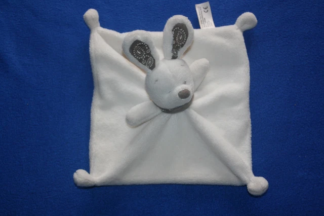 Simba Toys Doudou Lapin Plat Blanc Ecru Marron Etat Neuf