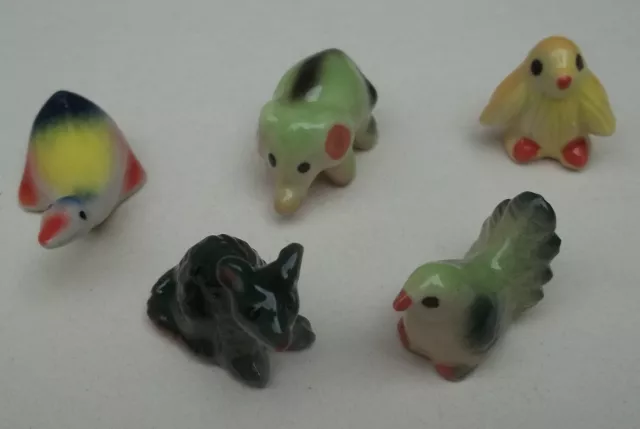 lot de 5 animaux miniature en céramique  2 à 3 cm  S1-14