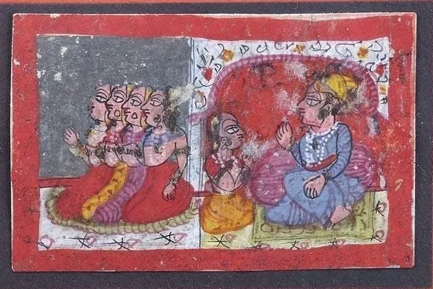 Pair of 18th/19th c. India,  Rajasthan Gouache Miniature Paintings 2