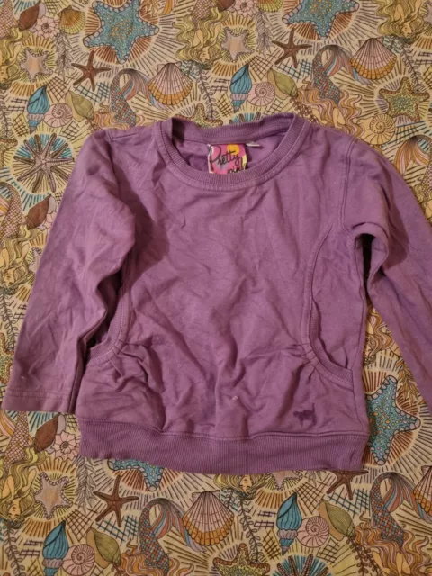 Pretty in pink purple girls cotton long sleeve top size 3