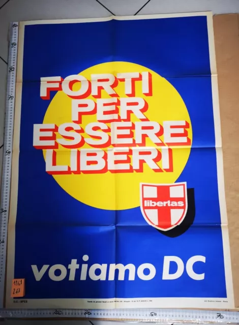 Manifesto Dc Democrazia Cristiana Libertas 1968 Forti Per Essere Liberi