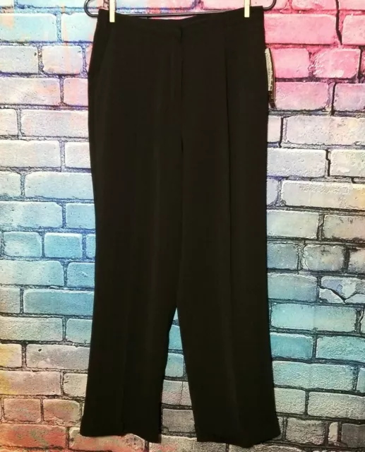 Norton McNaughton Womens 10 Petite Black Dress Pants Straight Legs SOHO CFMVAJS