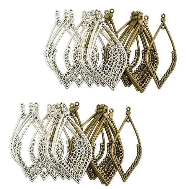 48 Stück Großhandel Tibetan Silber Bronze Filigrane Blatt Anhänger Charms
